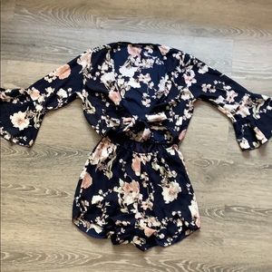 Fashion nova front tie three quarter sleeve romper